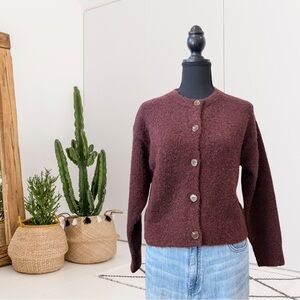 Sanctuary Crew Neck Bouclé Cardigan Sweater